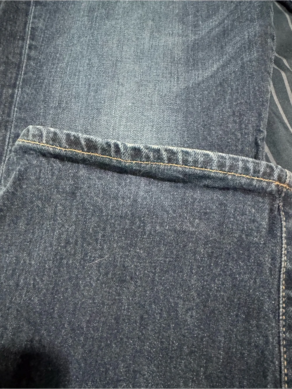 Lucky Brand Men’s Blue Denim Jeans with Brown Leather Patch